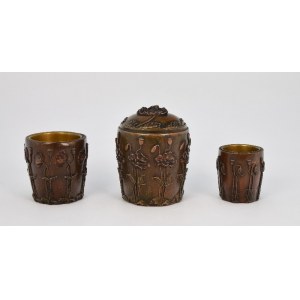 Set of 3 Art Nouveau containers