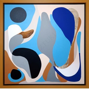 Drei Kunstwerke, Quadratische Komposition I aus der Serie Vereinfachte Formen