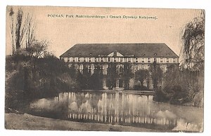 POSTCARD POZNAŃ 1935 MARCINKOWSKIEGO PARK AND RAILROAD MANAGEMENT BUILDING