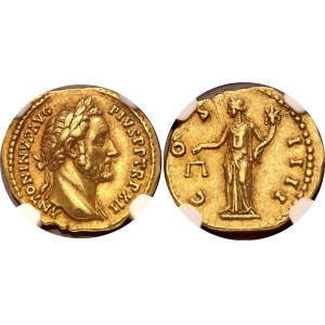 Roman Empire Antoninus Pius AV Aureus 148 - 149 AD NGC VF5/5 - 4/5, Fine Style