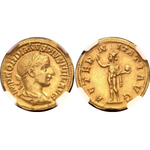 Roman Empire Gordian III AV Aureus 241 - 243 AD NGC AU4/5 - 3/5