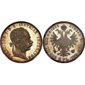 Austria 2 Florin 1873/72 NGC MS64+ Top Pop