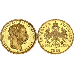 Austria 8 Florin / 20 Francs 1889