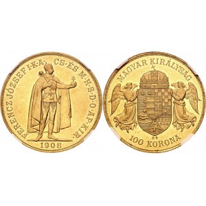 Hungary 100 Korona 1908 KB Original Strike NGC UNC
