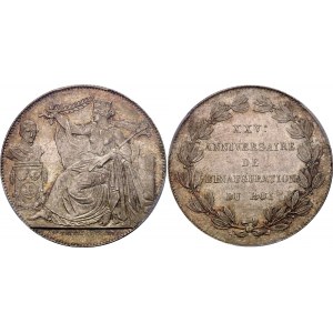 Belgium 2 Francs 1856 25th Anniversary of the Inauguration of the King NGC MS66