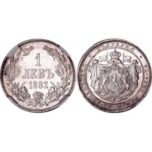 Bulgaria 1 Lev 1882 NGC MS63