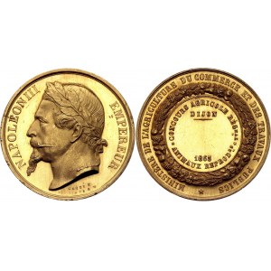 France Dijon Gold Award Medal Napoleon III - Animal Husbandry 1863