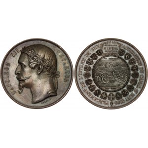 Egypt - France Bronze Medal Napoleon III the Emperor - Inauguration of the Suez Canal 1869 Pattern ex-Jean Lecompte Collection