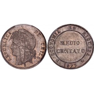 Chile 1/2 Centavo 1871 So PCGS MS64