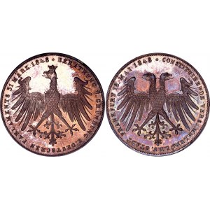German States Frankfurt 2 Gulden 1848 PCGS MS65