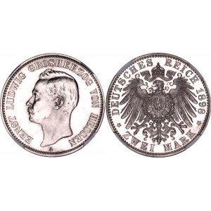 Germany - Empire Hesse-Darmstadt 2 Mark 1898 A Proof NGC PF62