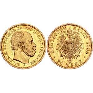 Germany - Empire Prussia 20 Mark 1883 A