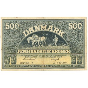 Denmark 500 Kroner 1939