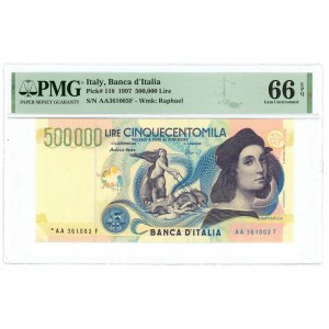 Italy 500000 Lire 1997 PMG 66EPQ Gem UNC