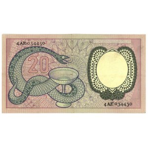 Netherlands 20 Gulden 1955 Radar Number