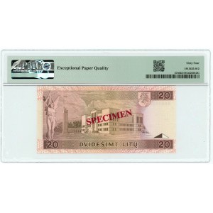 Lithuania 20 Litu 1993 Specimen PMG 64 EPQ Gem UNC
