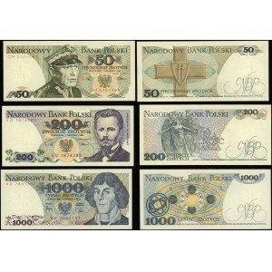 Poľsko, sada 3 bankoviek, 1982-1988