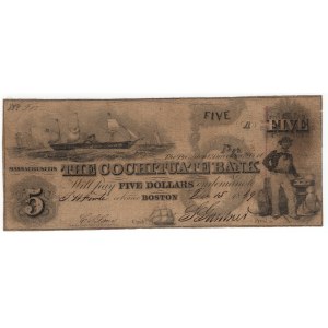 USA, 5 Dollars, Cochituate Bank, Boston, Massachusetts