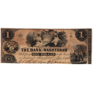 USA, 1 Dollar, The Bank of Washtenaw, Ann Arbor Michigan, 1854