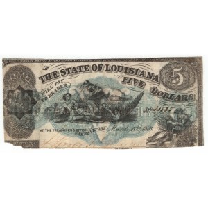 USA, 5 Dollars, The State Of Louisiana, Shreveport, 1863 - rare