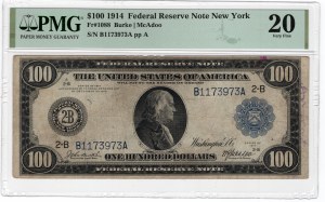 Stany Zjednoczone Ameryki, 100 Dolarów 1914, Blue Seal, New York 2-B - Burke & McAdoo