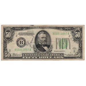 USA, 50 Dollars 1934, Federal Reserve Note, New York - B - Julian & Morgenthau