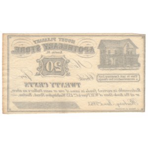 USA, 20 Cents 1863, Mount Pleasant Apothecary Store, Roxbury, Massachusetts