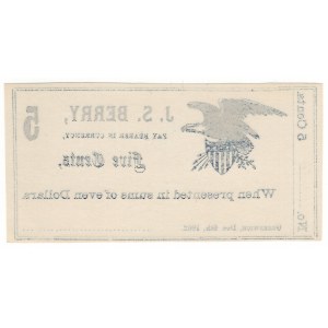 USA, 5 Cents 1862, Greenwich (Ohio), J.S. BERRY