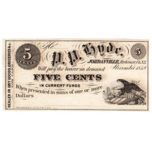 USA, 5 Cents 1852, New York, Jordanville