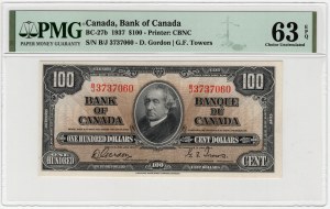 Kanada, 100 dolárov 1937 - Gordon & Towers