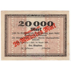 Wałbrzych (Waldenburg), 20 000 marek 1923 - przedruk na 20 miliardów marek