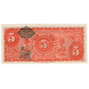 Mexico, El Banco Peninsular Mexicano, 5 Pesos 1914