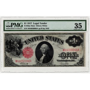 USA, 1 Dollar 1917, Red Seal - Elliott & White