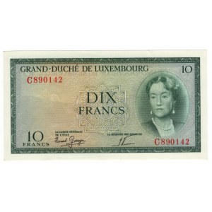 Luksemburg, 10 francs 1954