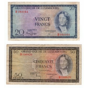 Luksemburg, 20 i 50 francs 1961 - zestaw 2 sztuk