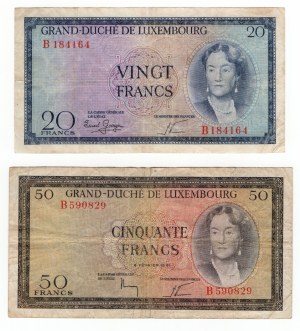 Luxembourg, 20 and 50 francs 1961 - set of 2 pieces