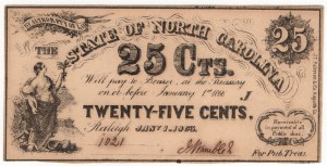Spojené státy americké, 25 centů 1863, The State of North Carolina