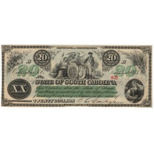USA, 20 dollars 1873, The State of South Carolina