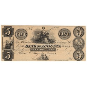 USA, 5 dollars, The Bank of Augusta - Augusta, Georgia