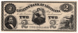 USA, 2 dollars, New Orleans, Louisiana, Citizens' Bank of Louisiana