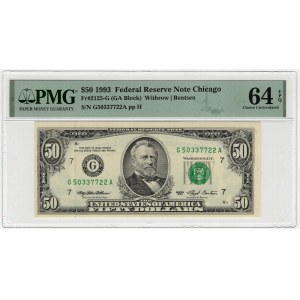 USA, 50 dollars 1993, Chicago - Withrow & Bentsen