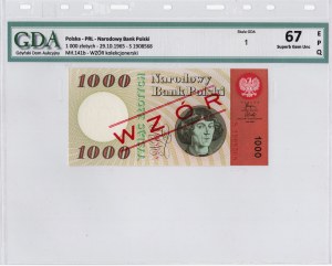 Poľsko, PRL, 1000 zlotých 1965, séria S, MODEL