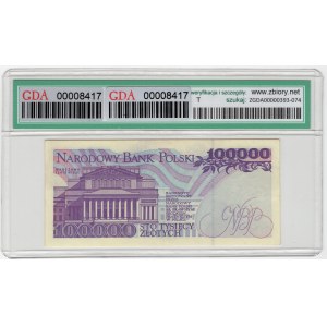 Polska, III RP, 100 000 złotych 1993, seria P