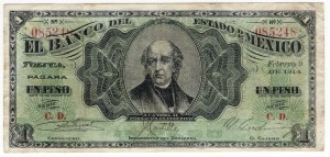 Mexico, Banco del Estado, 1 Peso 1914
