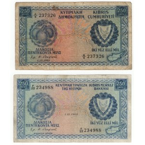 Cyprus, 250 mils (1961, 1969) - set of 2 pieces