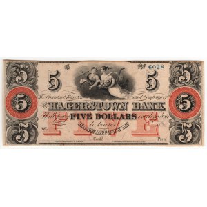 USA, 5 dollars The Hagerstown Bank - Hagerstown, Maryland
