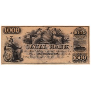 Stany Zjednoczone Ameryki, 1 000 dolarów, The Canal Bank - New Orleans, Louisiana - bardzo rzadki nominał