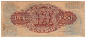 USA, 1 000 dollars, The Canal Bank - New Orleans, Louisiana - rare