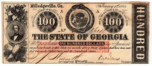 United States of America, $100 1863, The State of Georgia