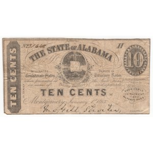 Stany Zjednoczone Ameryki, 10 centów 1863, The State of Alabama